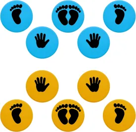 10inch Colorful Carpet Spot Flat Markers Feet Hand Game Stepping Stones Floor is Hot Lava for Classroom Home (Hand-Feet 2)