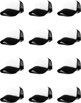 12 Pack Sublimation Hats for Men Blank Trucker Hats Bulk Snapback Mesh Women Baseball Caps DIY Custom 18 Colors