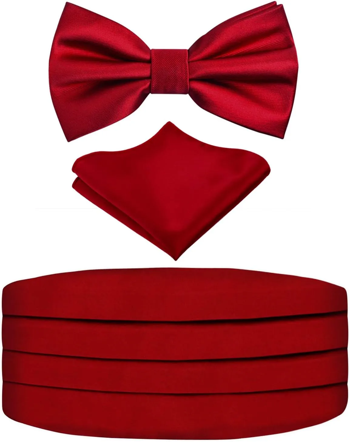 Alizeal Multicolored Silk Solid Cummerbund for Mens Gift Bow Tie Set