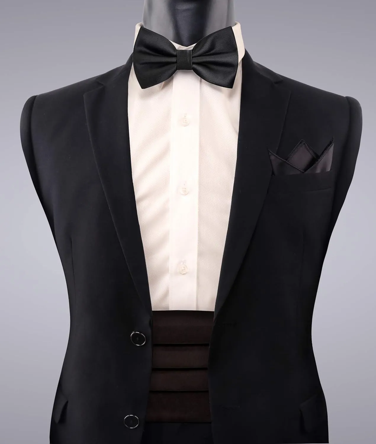 Alizeal Multicolored Silk Solid Cummerbund for Mens Gift Bow Tie Set