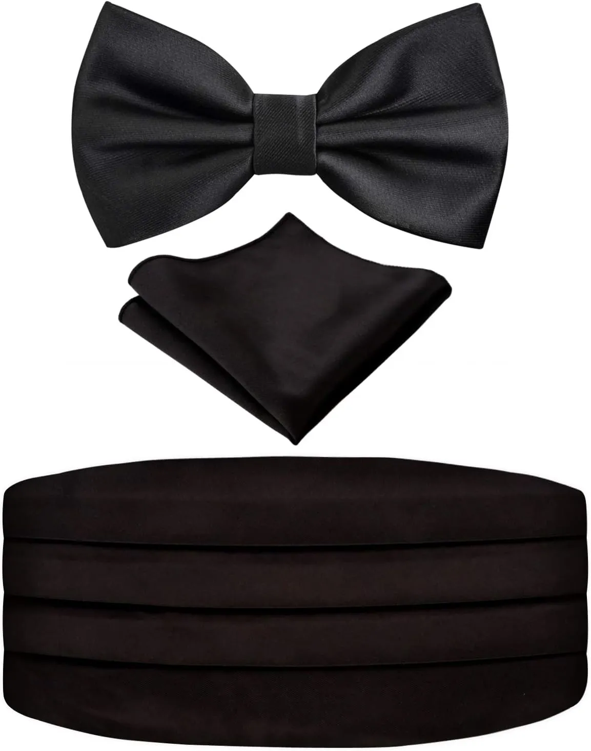 Alizeal Multicolored Silk Solid Cummerbund for Mens Gift Bow Tie Set