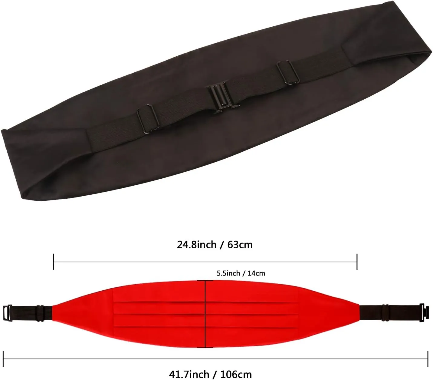 Alizeal Multicolored Silk Solid Cummerbund for Mens Gift Bow Tie Set