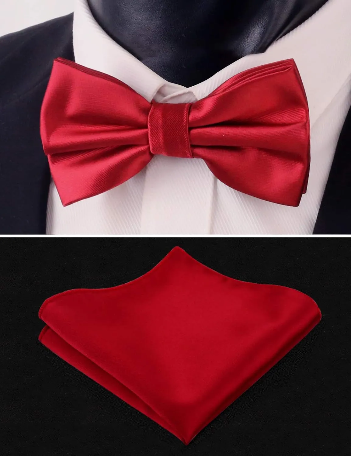 Alizeal Multicolored Silk Solid Cummerbund for Mens Gift Bow Tie Set