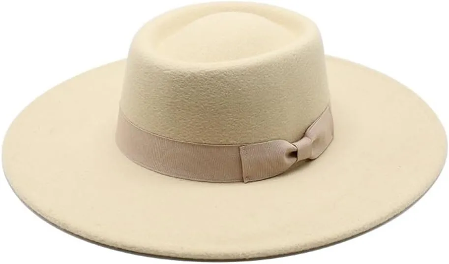 and Winter Woolen Hat 9.5cm Big Brim Jazz Hat Men and Women Concave Top Black Hat Felt Hat Fengyan Cowboy Hats