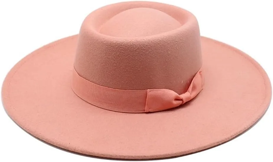 and Winter Woolen Hat 9.5cm Big Brim Jazz Hat Men and Women Concave Top Black Hat Felt Hat Fengyan Cowboy Hats