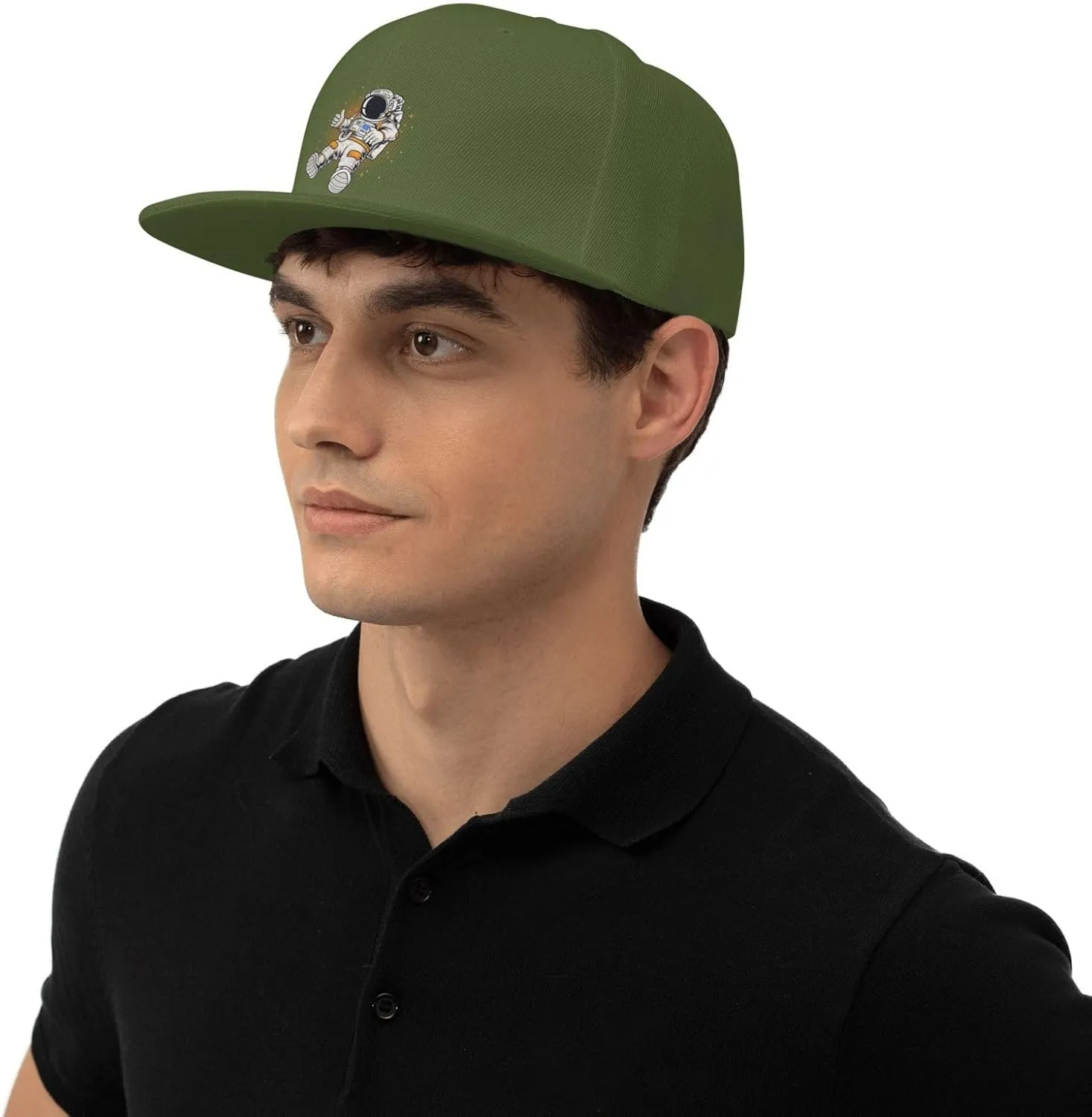 Astronauts Flying in Space Snapback Hats for Men Baseball Cap Trucker Hat Flat Brim Hats