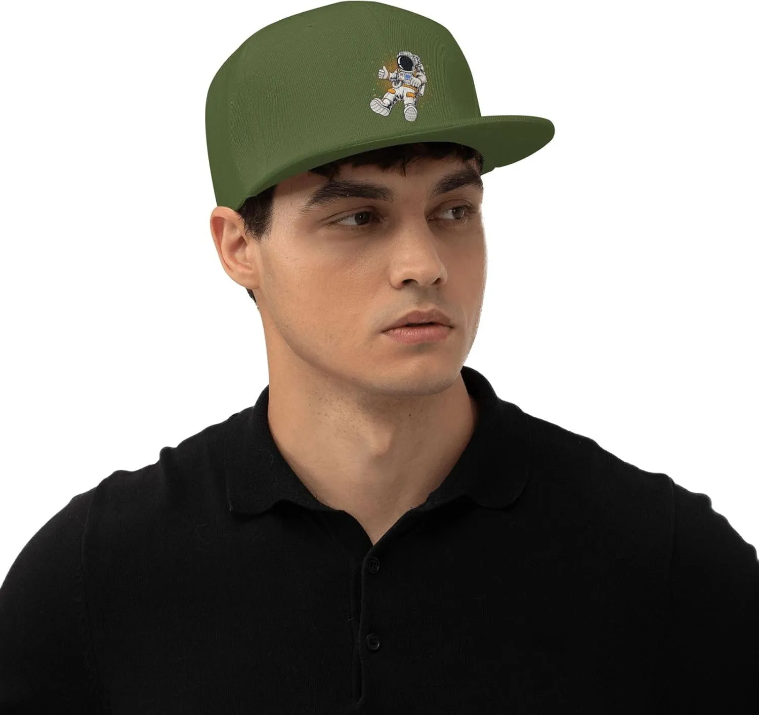 Astronauts Flying in Space Snapback Hats for Men Baseball Cap Trucker Hat Flat Brim Hats