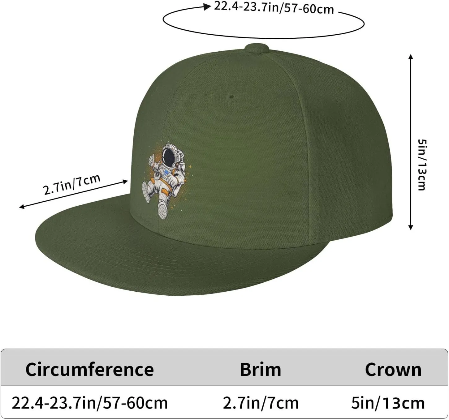 Astronauts Flying in Space Snapback Hats for Men Baseball Cap Trucker Hat Flat Brim Hats