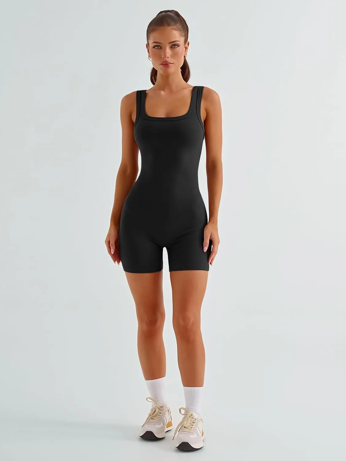 AUTOMET Women's One Piece Jumpsuits Short Bodysuit Workout Rompers Summer Outfits Gym Yoga Beach Fashion Clothes 2025
