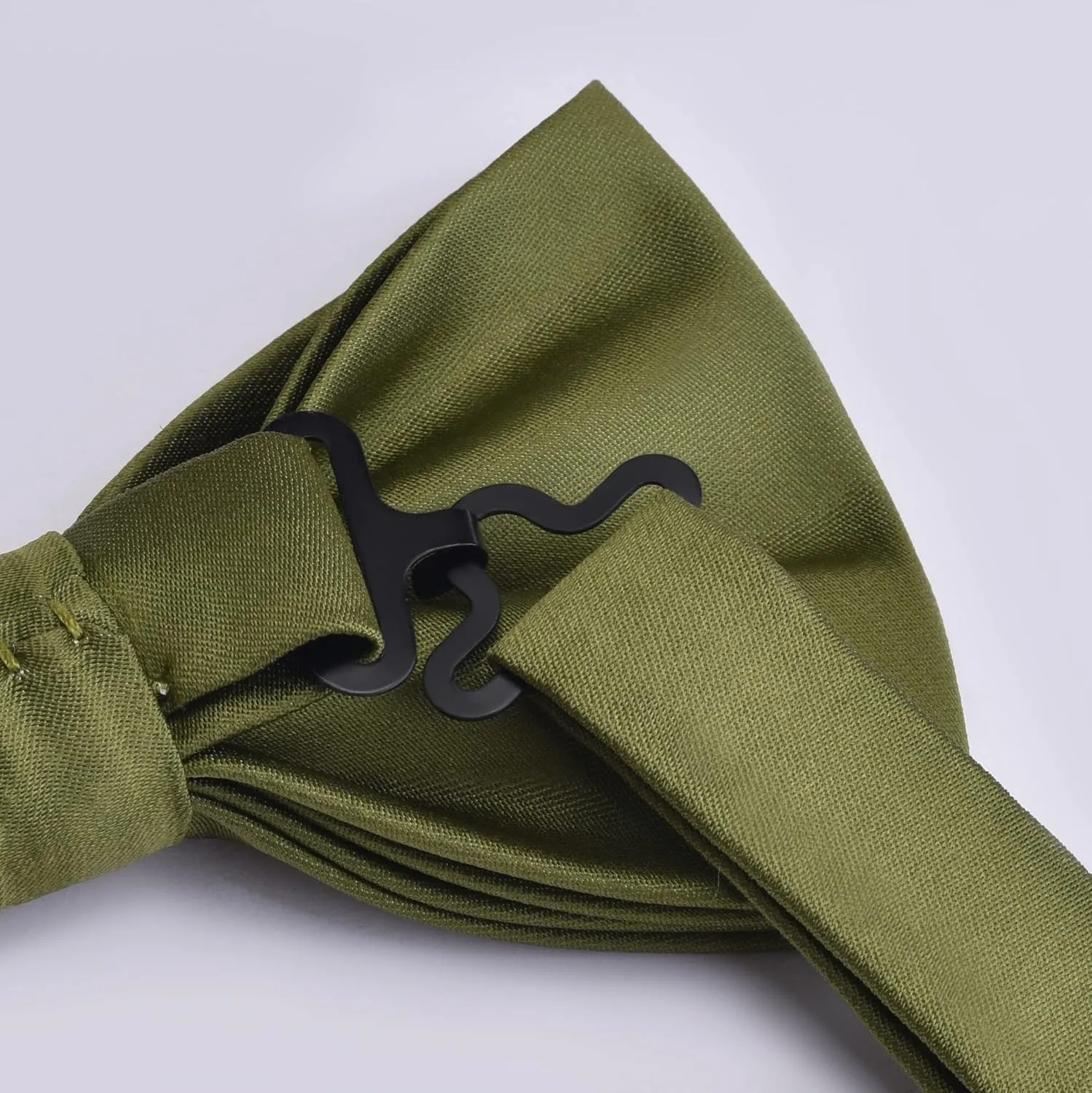 Branduce Mens Solid Color Double Fold Pre-tied Bow Tie and Pocket Square Set