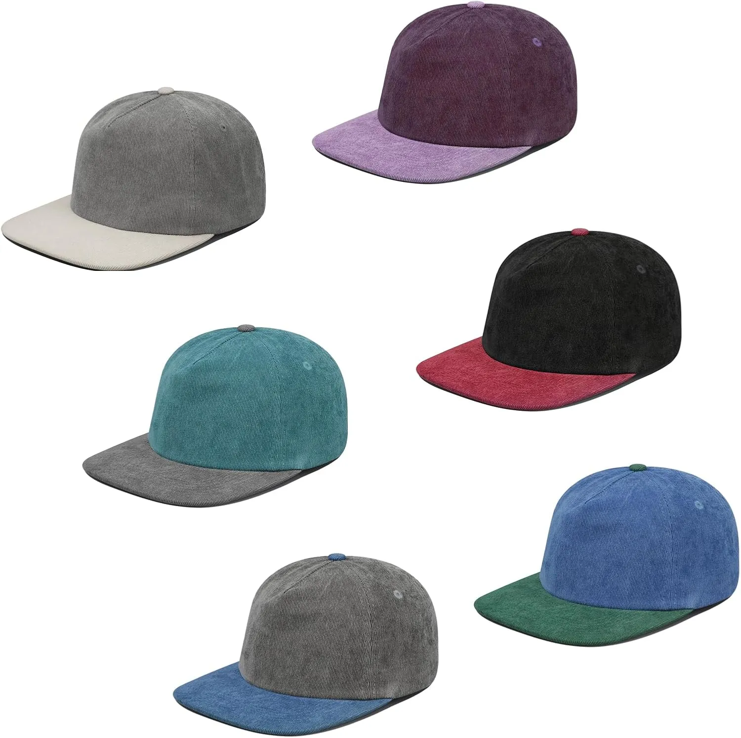 Clakllie Retro Flat Brim Baseball Cap Street Style Trucker Hat Snapback Low Profile Dad Hat Cooling Hip Hop Caps