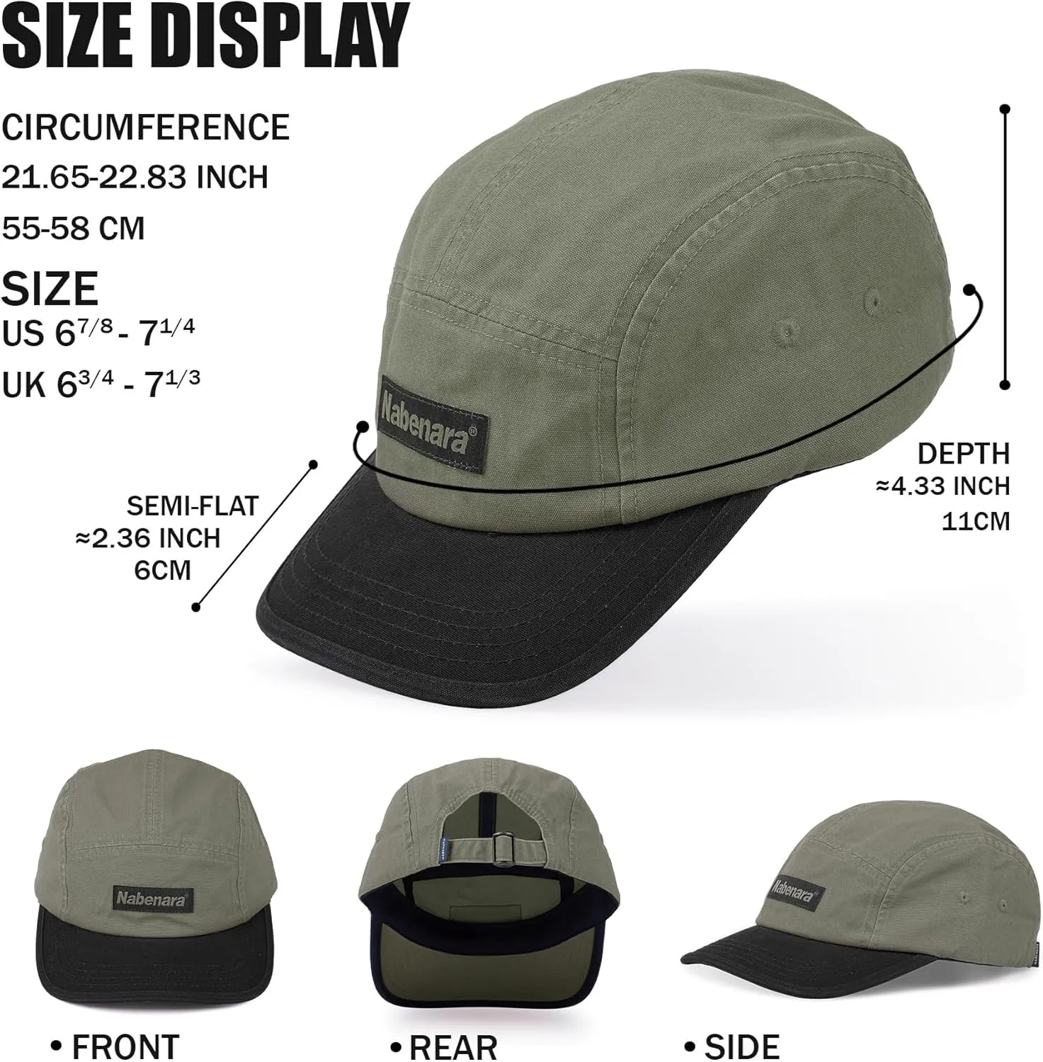 Clakllie Short Brim Baseball Cap Two-Tone 5 Panel Hats Classic Trucker Hat Unisex Skateboard Dad Hats Cotton Flat Brim Hat