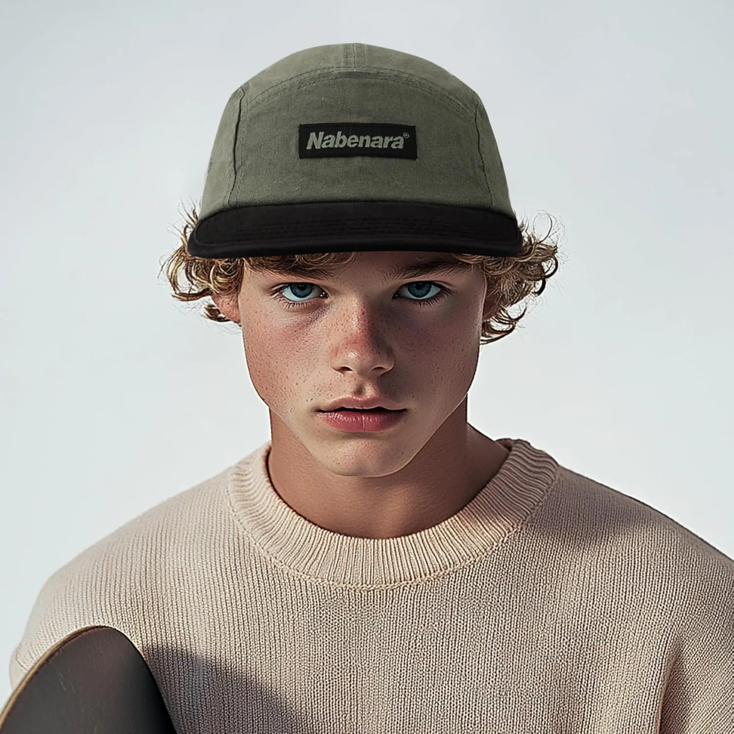 Clakllie Short Brim Baseball Cap Two-Tone 5 Panel Hats Classic Trucker Hat Unisex Skateboard Dad Hats Cotton Flat Brim Hat