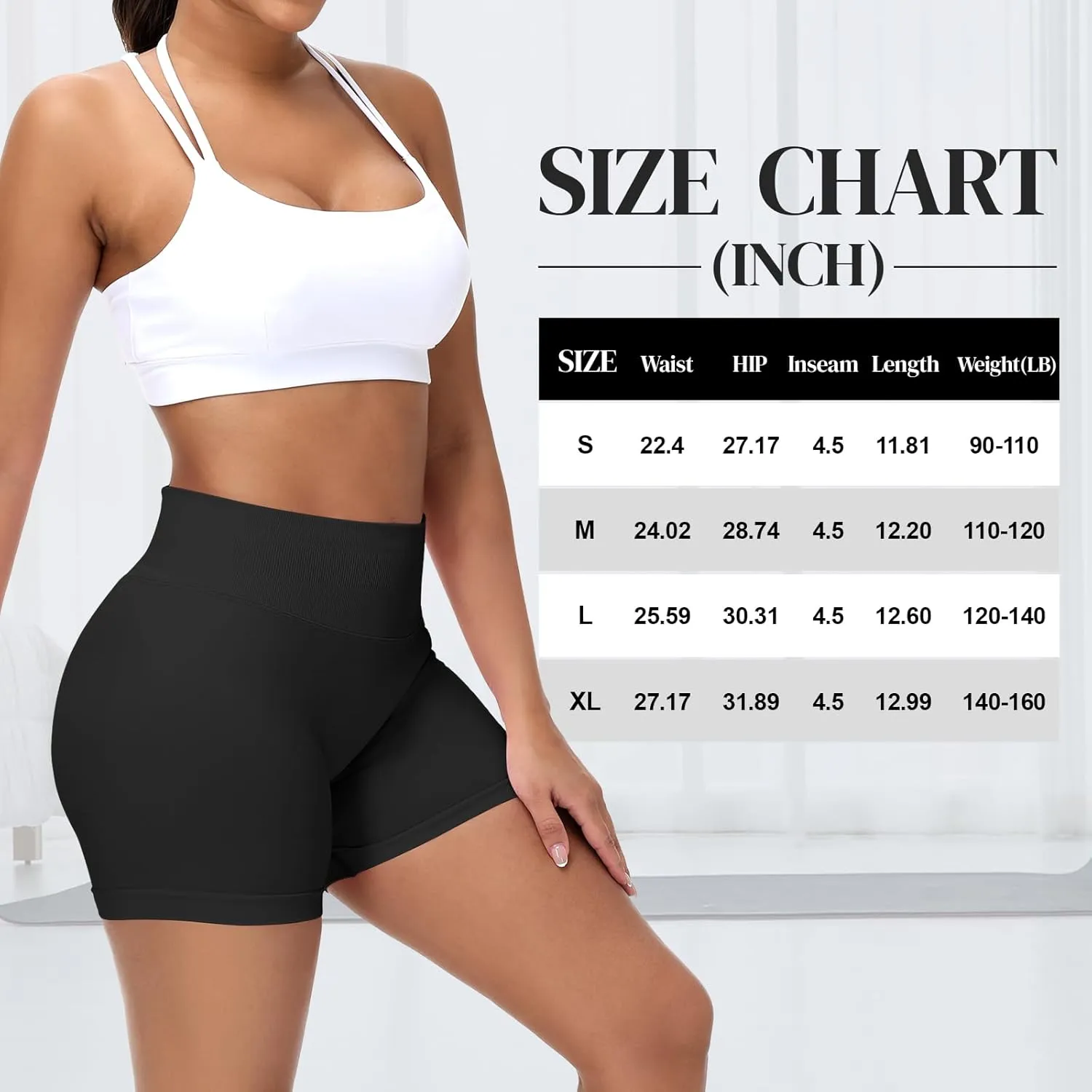 Coume 3 Pack Women Workout Impact Shorts 4.5" Scrunch Butt Lifting High Waisted Seamless Biker Athletic Gym Yoga Shorts