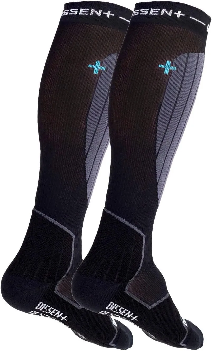 DISSENT GFX Compression Hybrid DLX-Merino Wool Low-Profile High-Performance Ski Socks