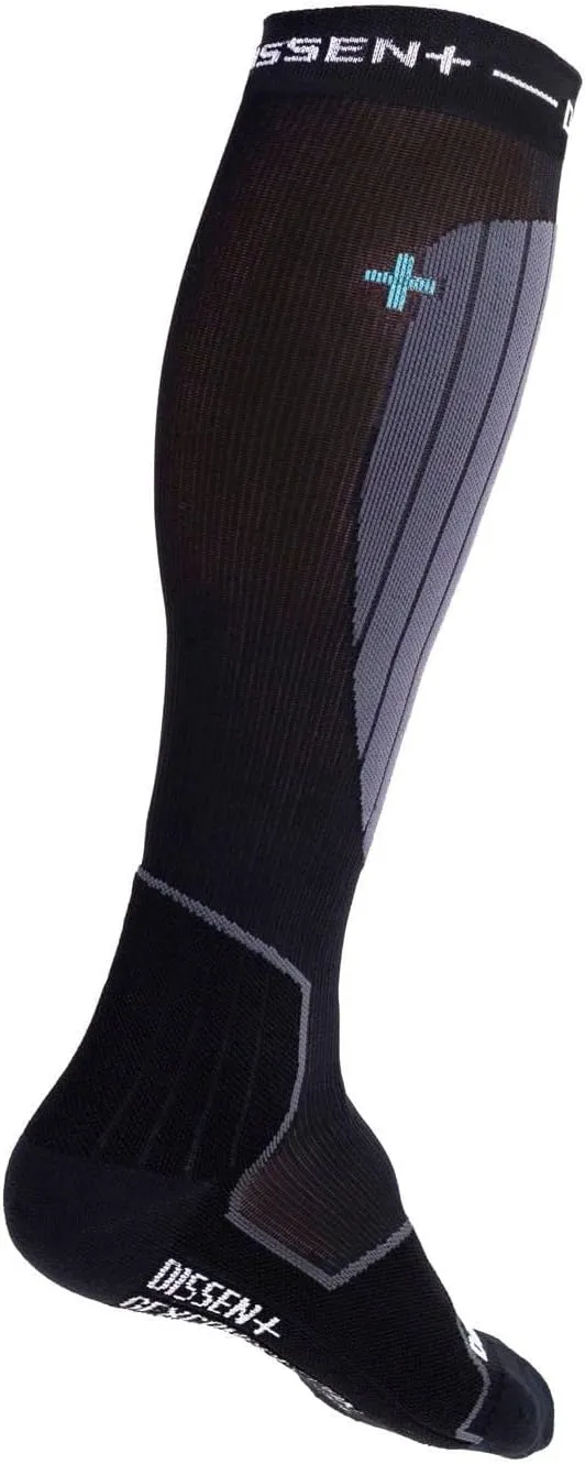 DISSENT GFX Compression Hybrid DLX-Merino Wool Low-Profile High-Performance Ski Socks