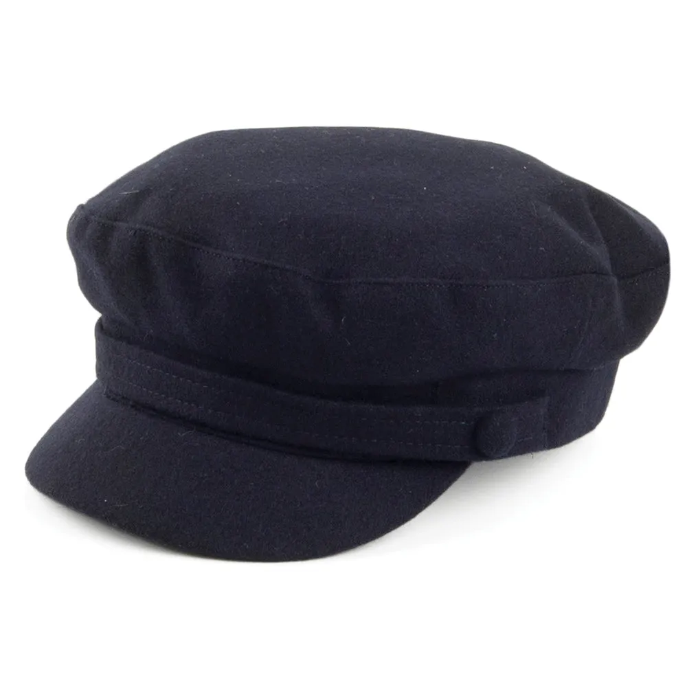 Failsworth Hats Mariner Melton Fiddler Cap - Navy Blue