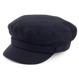 Failsworth Hats Mariner Melton Fiddler Cap - Navy Blue