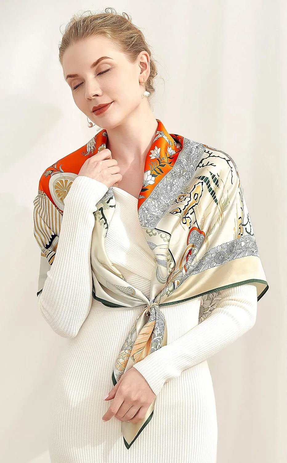 Grace Scarves 100% Silk Scarves, Extra-Large and XX-Large
