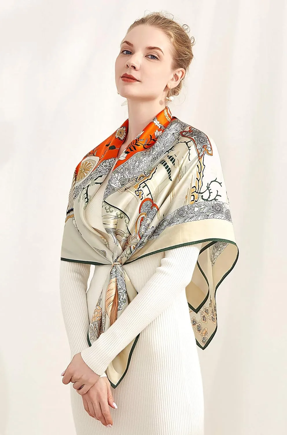 Grace Scarves 100% Silk Scarves, Extra-Large and XX-Large