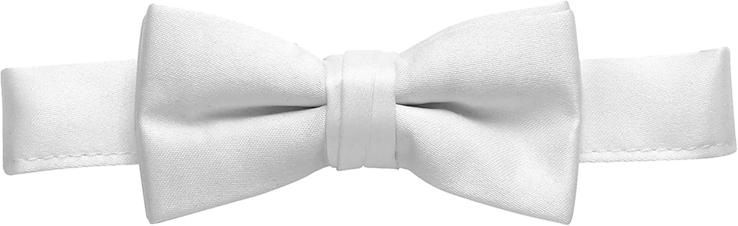 HOLD'EM Bow Tie For Boys and Baby Satin look Solid Color Adjustable Pre-tied