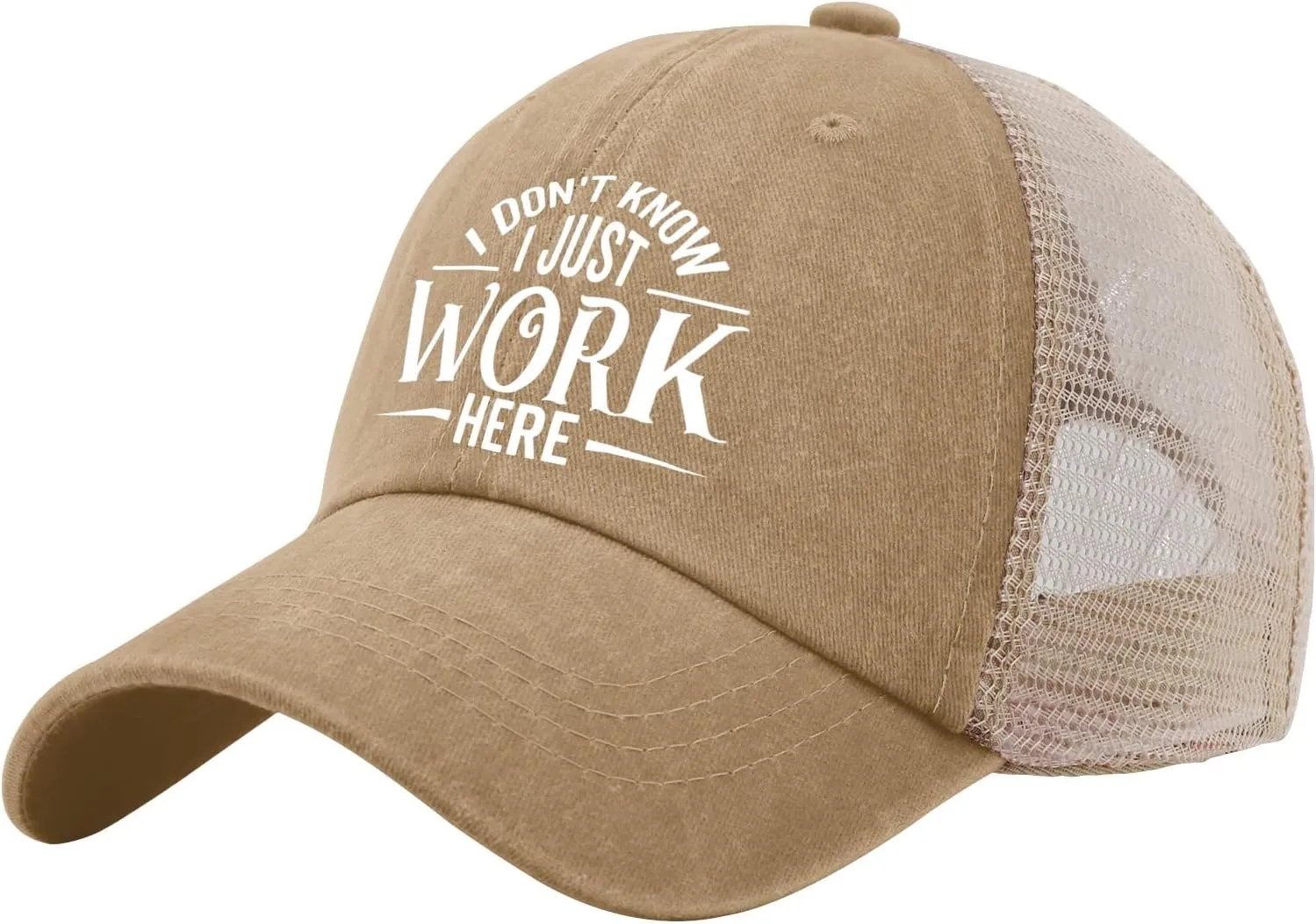 I Don't Know I Just Work Here Cap Party Hat AllBlack Hiking Hat Women Gifts for Her Outdoor Caps