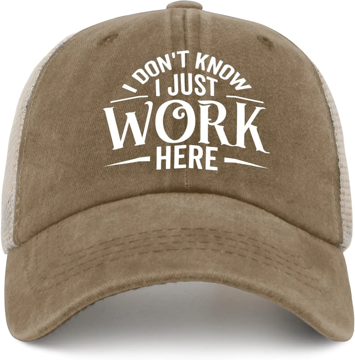 I Don't Know I Just Work Here Cap Party Hat AllBlack Hiking Hat Women Gifts for Her Outdoor Caps