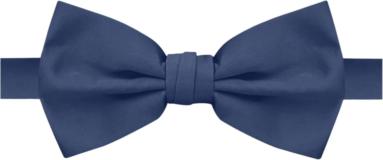 Jacob Alexander Men's Pretied Banded Adjustable Solid Color Bowtie