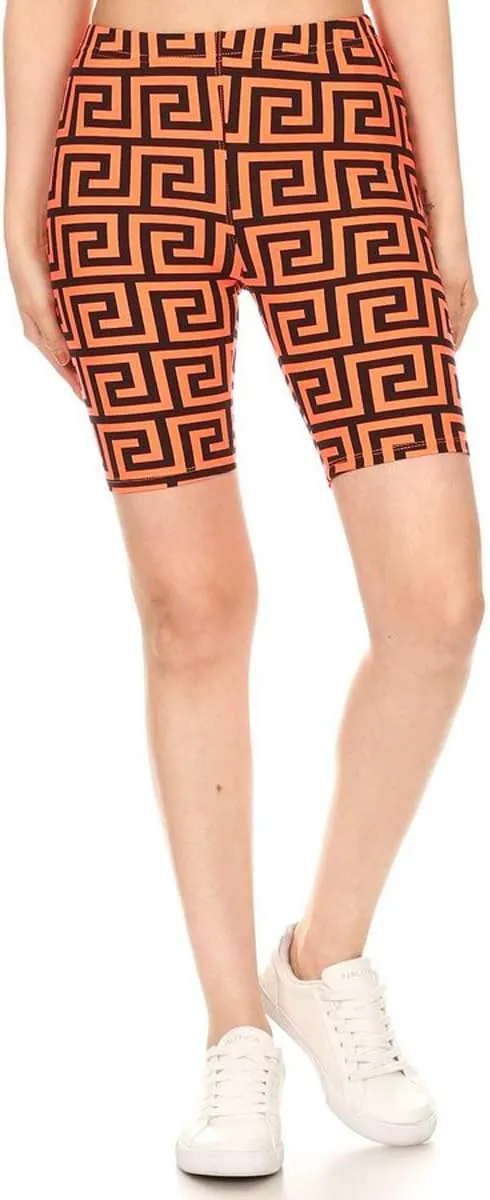 Leggings Depot Printed Fashion Biker Shorts
