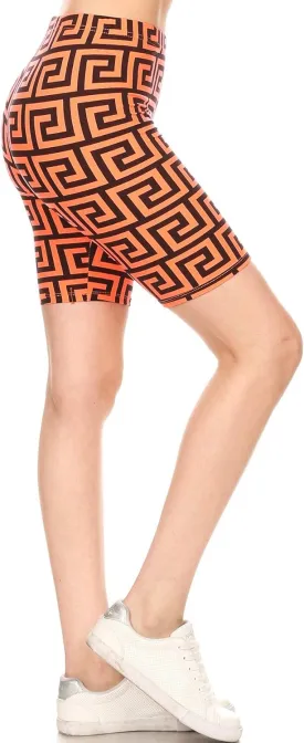 Leggings Depot Printed Fashion Biker Shorts