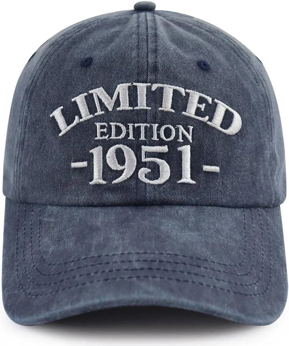 Limited Edition 1950 1951 1952 1953 1954 1955 1956 1957 1958 1959 Hat for Men Women, Adjust Birthday Baseball Cap