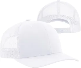 Men Women Plain Cotton Trucker Cap with Breathable Mesh Back, Snapback Baseball Hats