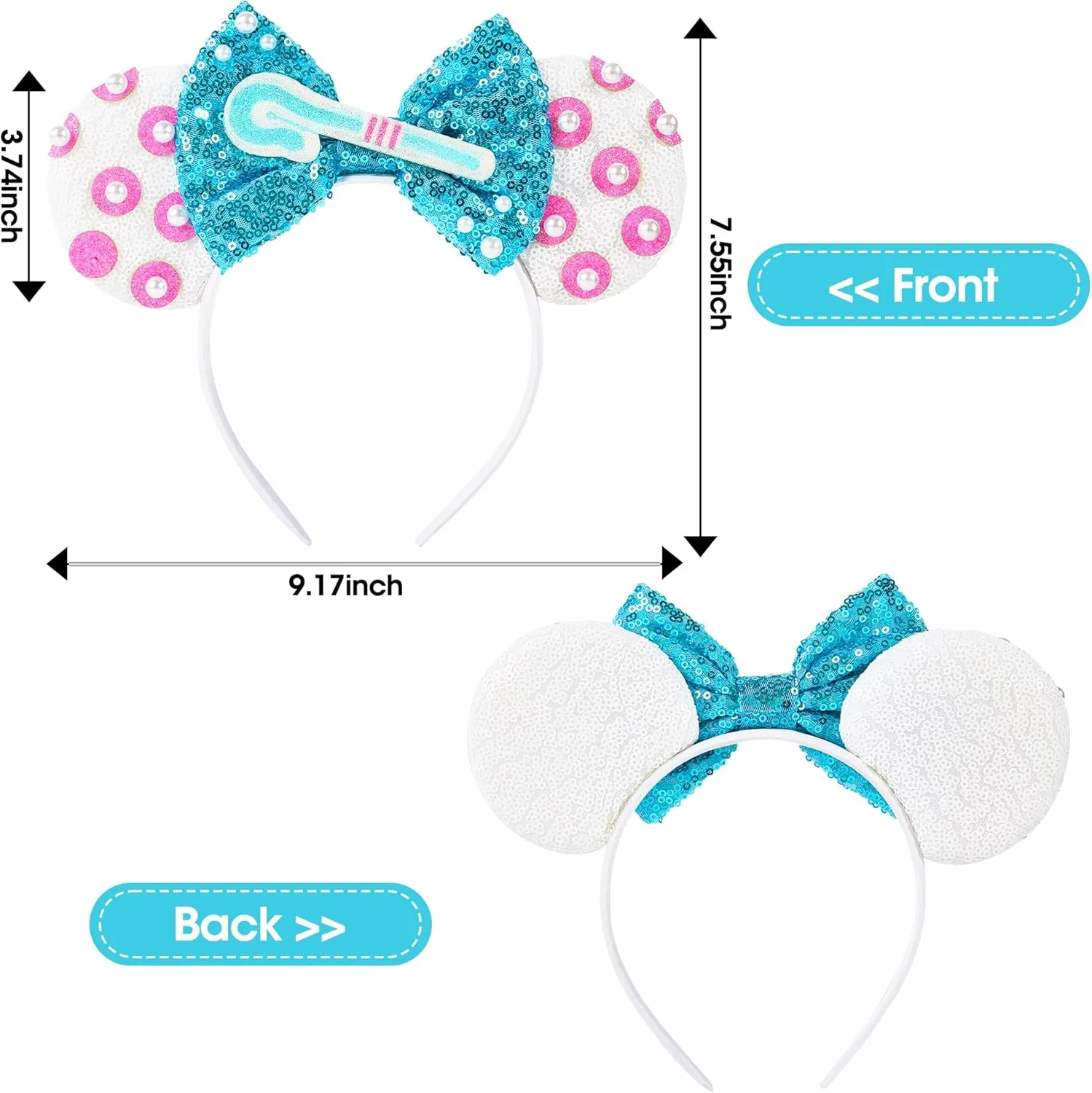 Mouse Ear Headbands,Sparkle Mouse Ears Headband for Women Girls Cartoon Princess Costume Cosplay Decoration (bo beep)