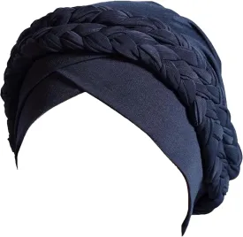 Muslim Turban Pre-Tied Twisted Braid Hair Cover Wrap Hat African Beanie Headwraps for Women