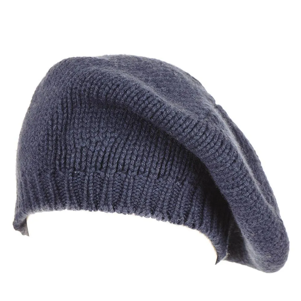 Navy Cashmere Beret