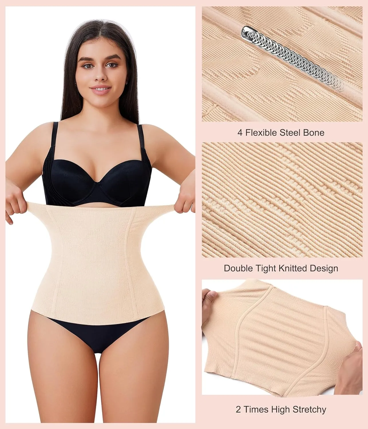 Nebility Womens' Waist Trainer Tummy Control Waist Cincher Slim Body Shaper
