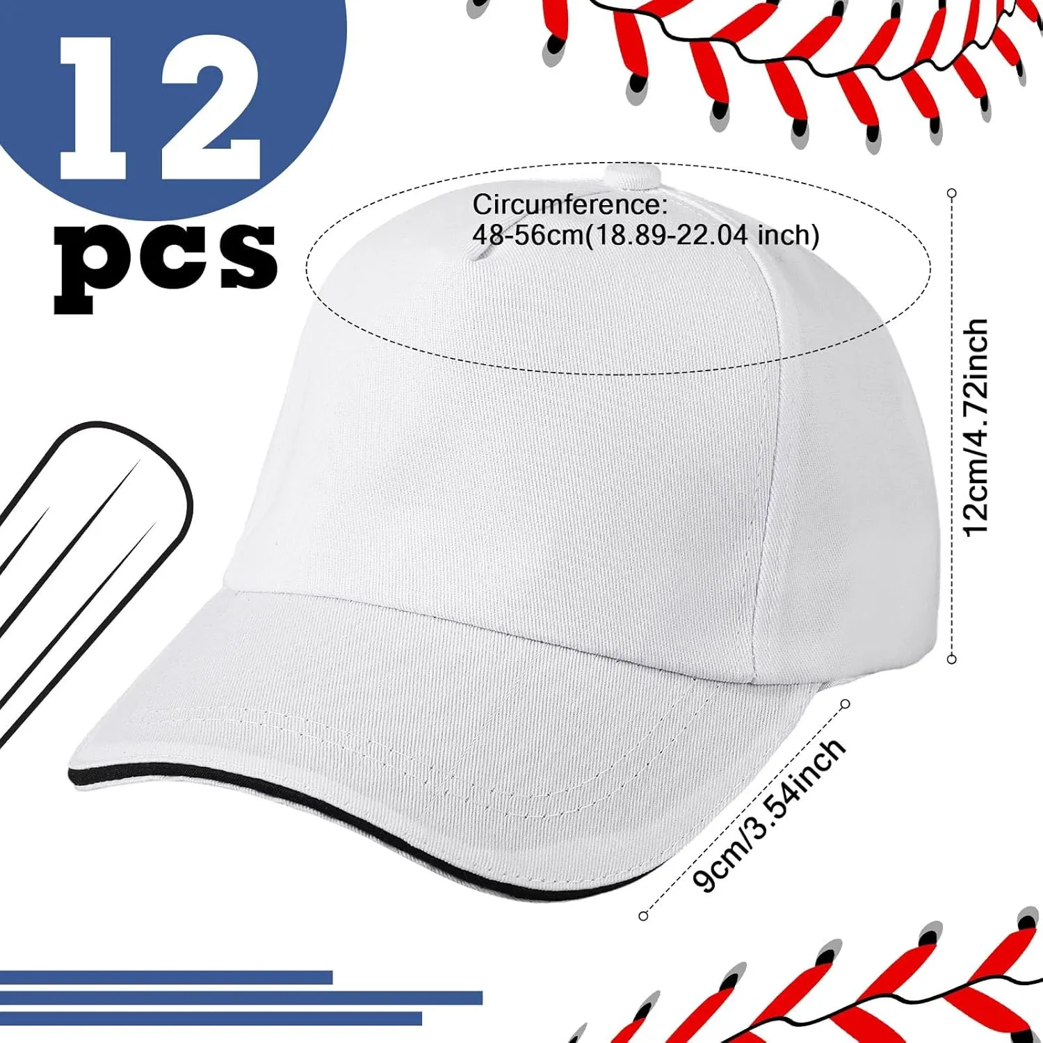 Pcs Kids Baseball Caps Adjustable Plain Baseball Hats Cotton Blank Hats Bulk for Girls Boys Sport Team