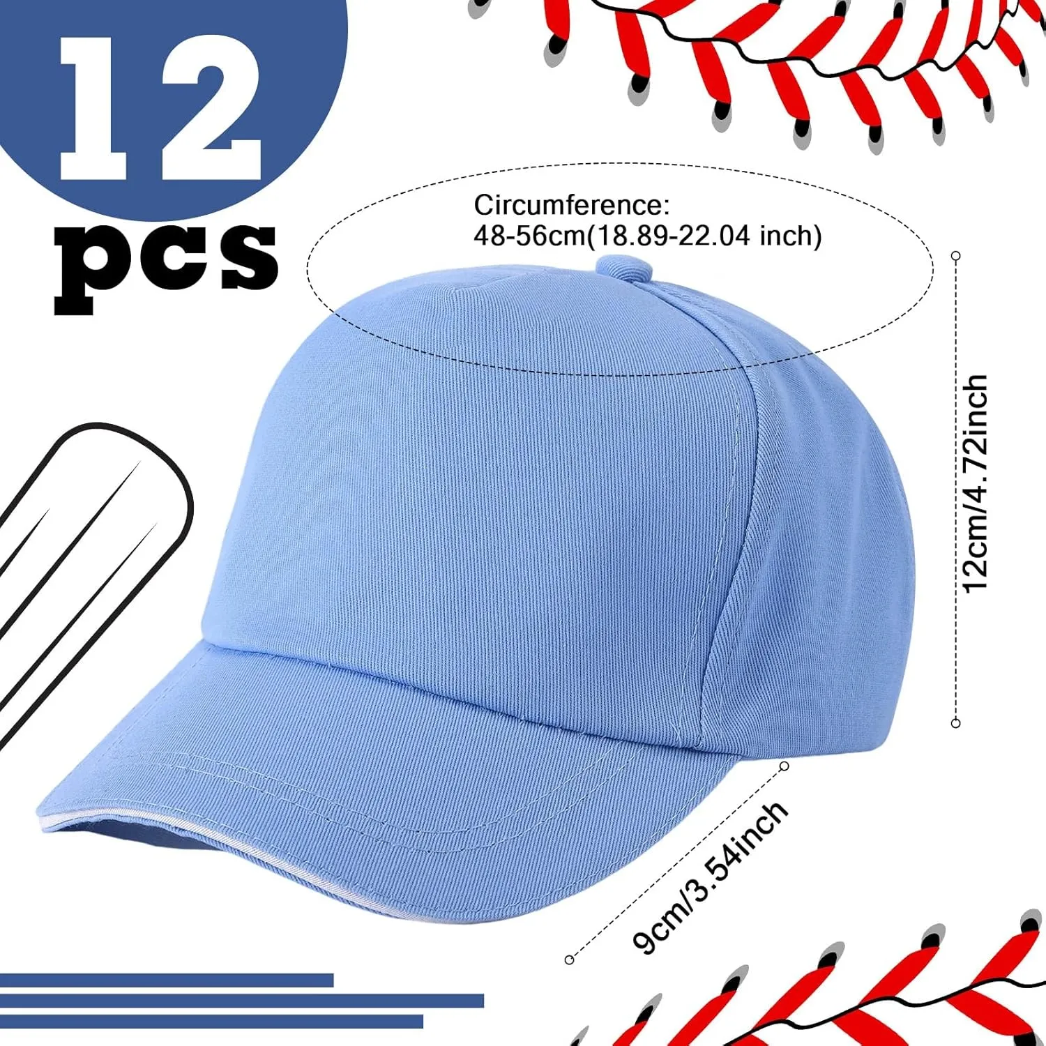 Pcs Kids Baseball Caps Adjustable Plain Baseball Hats Cotton Blank Hats Bulk for Girls Boys Sport Team