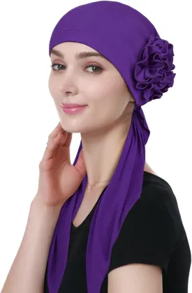 Pretied Head Scarves for Women Featuring Long Tail Finish Made of Stretchy Viscose