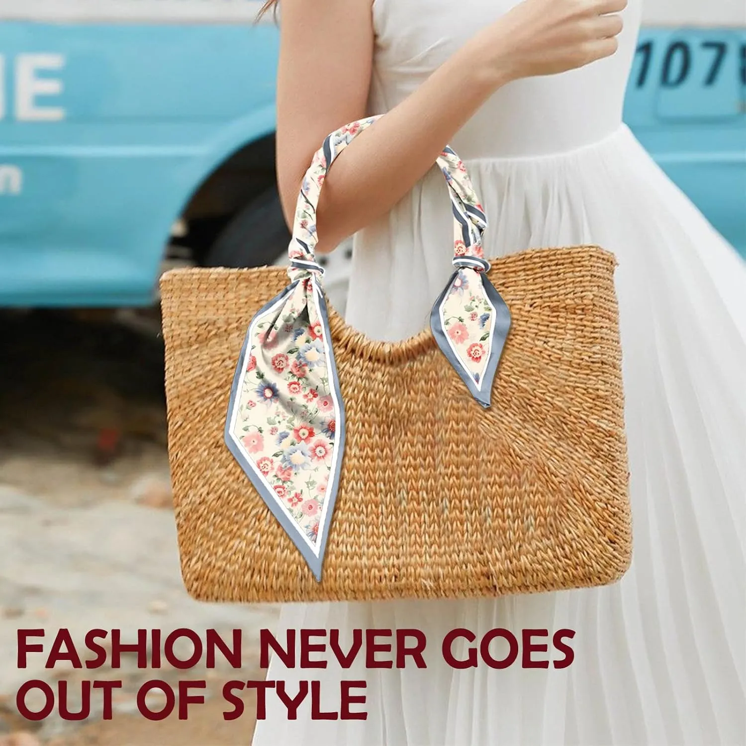 Scarf Silk Feeling Hair Head Long Neck Satin Fashion Scarfs for Bag Decoration Women Girls Cute Aesthetic 59 * 6.7