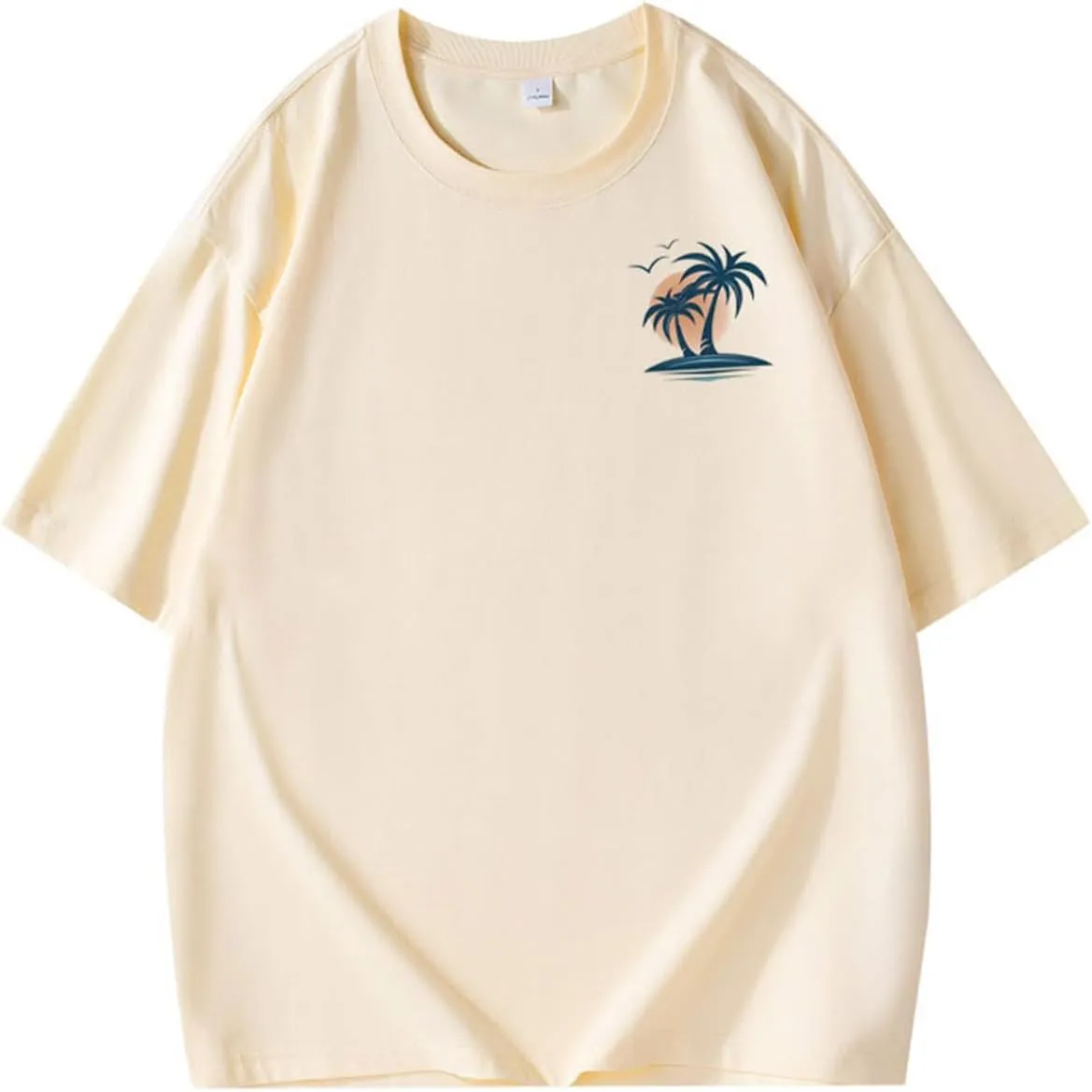T Shirts for Man Palm Tree Printed Graphic Tees Casual Summer Beach Tops Short Sleeve Crew Neck Basic Tee Shirts
