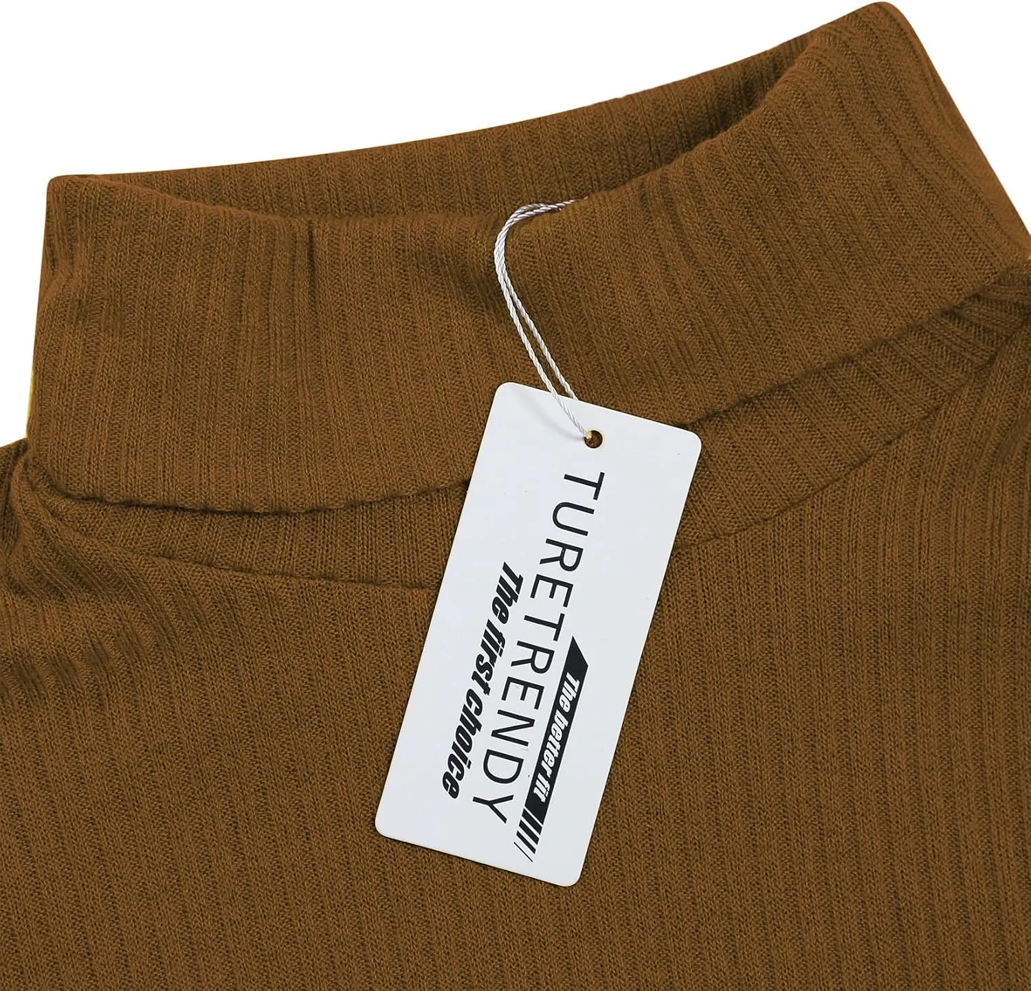 TURETRENDY Men's Stretch Muscle Tshirts Turtleneck Long Sleeve Knit Tees Casual Slim Fit Basic Shirt Tops