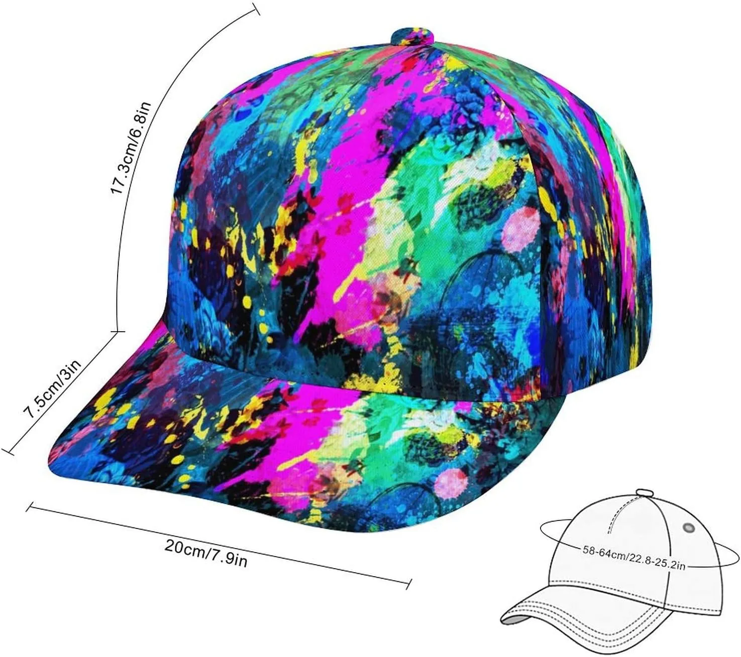 Unisex Snapback Baseball Cap Cool Hip Hop Hat for Outdoor Activities