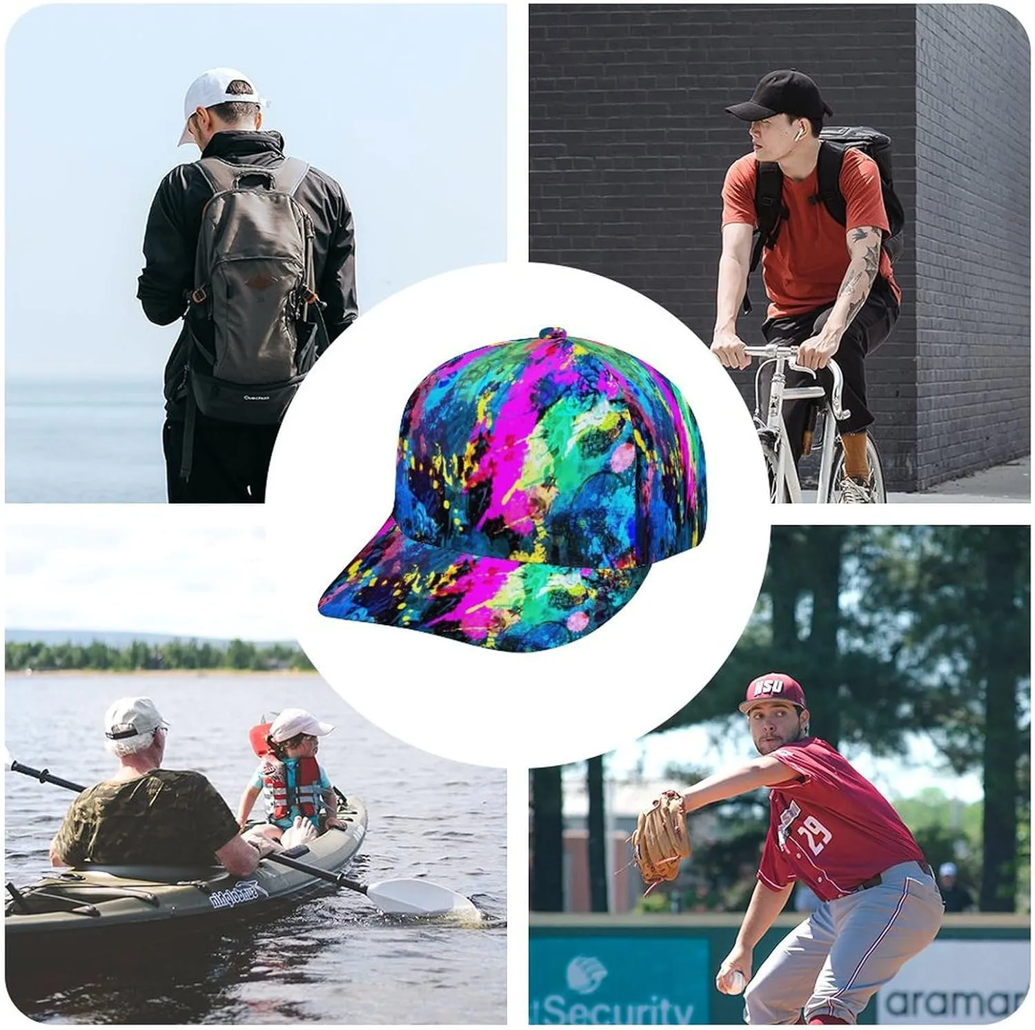 Unisex Snapback Baseball Cap Cool Hip Hop Hat for Outdoor Activities