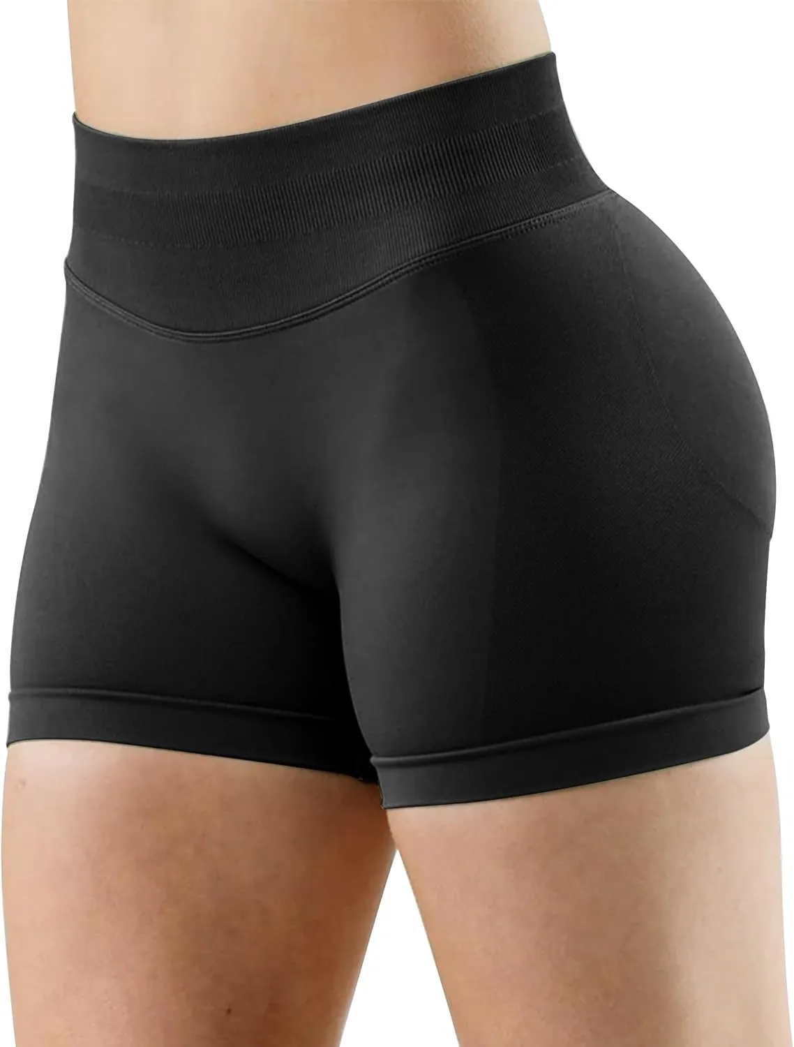 Unthewe Womens Workout Seamless Scrunch Butt Lifting Shorts High Waisted Tummy Control Gym Yoga Shorts