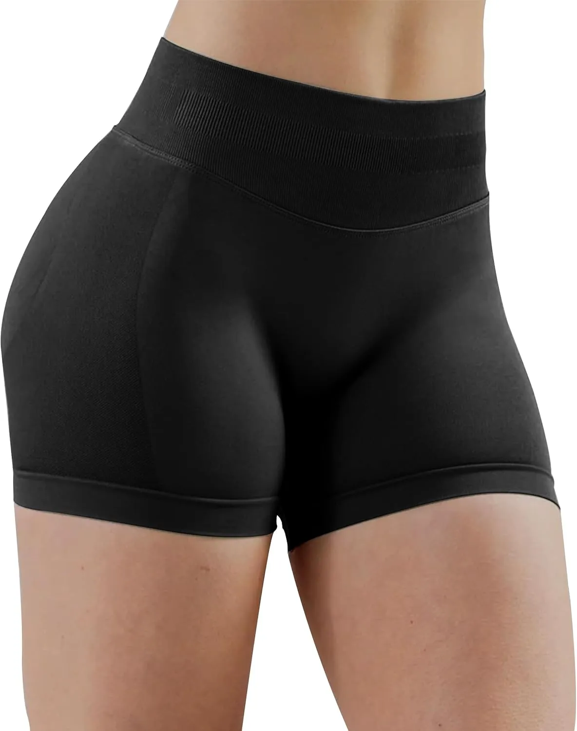 Unthewe Womens Workout Seamless Scrunch Butt Lifting Shorts High Waisted Tummy Control Gym Yoga Shorts