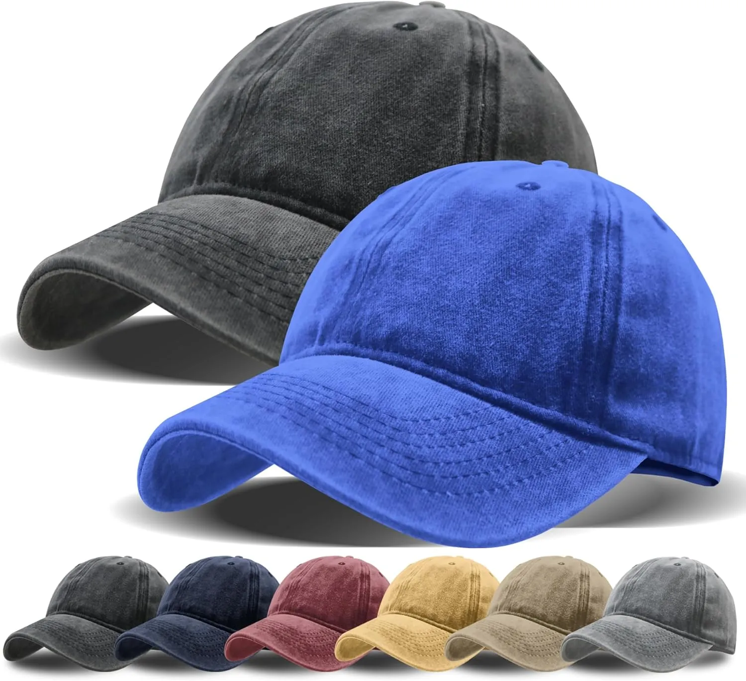 Vintage Washed Distressed Baseball Cap Adjustable Dad Golf Hat Low Profile Twill Hat