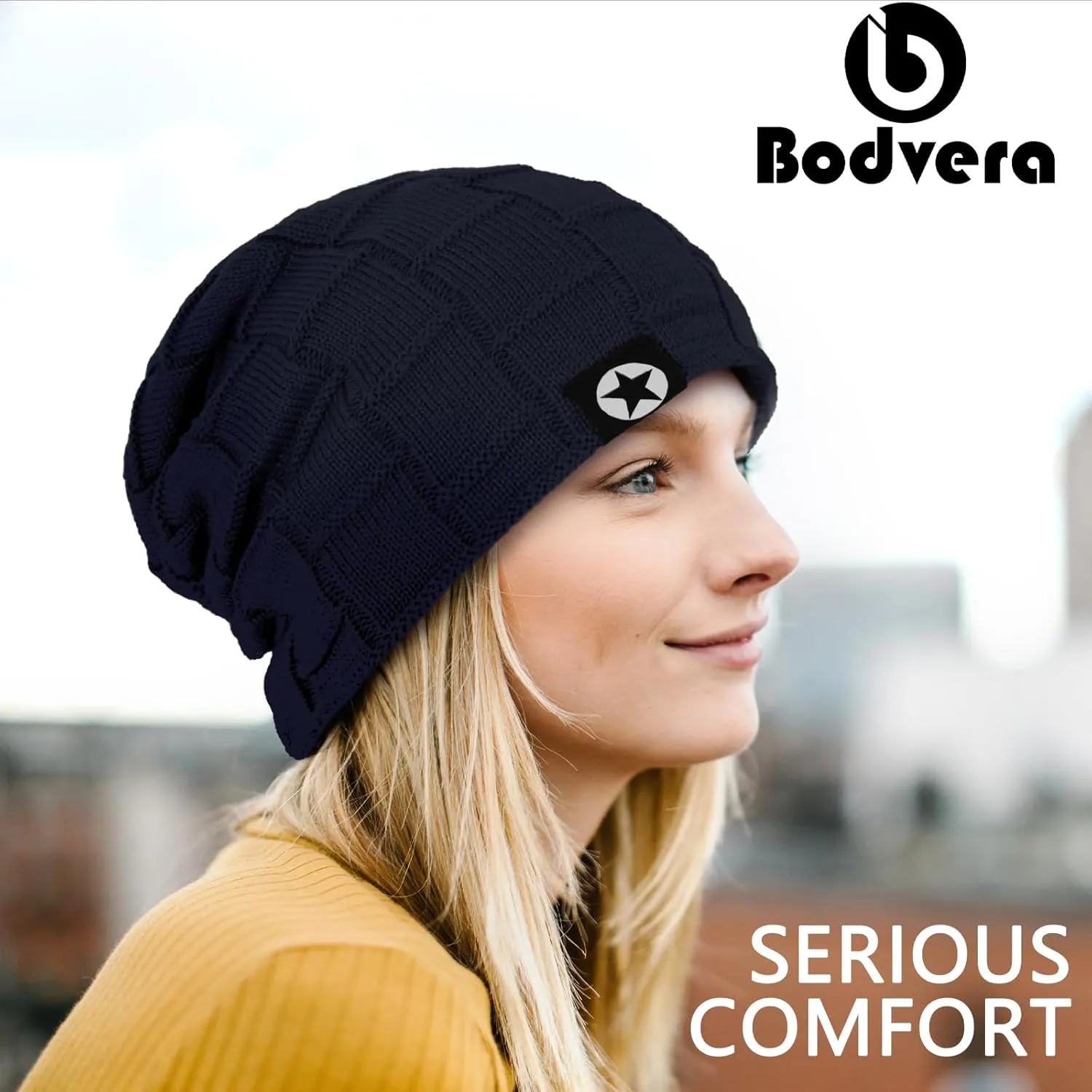 Winter Knit Warm Hat Thick Soft Stretch Slouchy Beanie Skully Cap for Men and Women