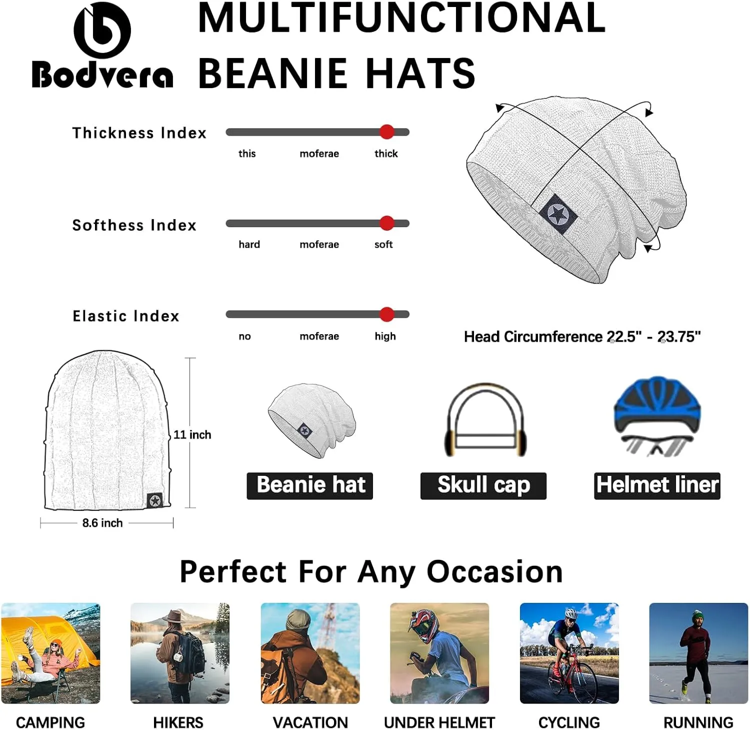 Winter Knit Warm Hat Thick Soft Stretch Slouchy Beanie Skully Cap for Men and Women