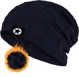Winter Knit Warm Hat Thick Soft Stretch Slouchy Beanie Skully Cap for Men and Women